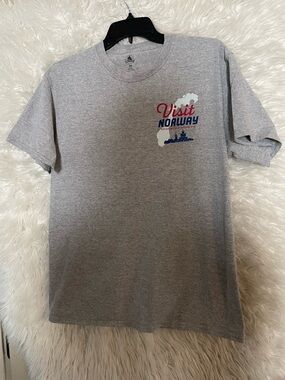 Disney “Visit Norway Epcot World Showcase” Unisex Short Sleeve Grey T-Shirt-M